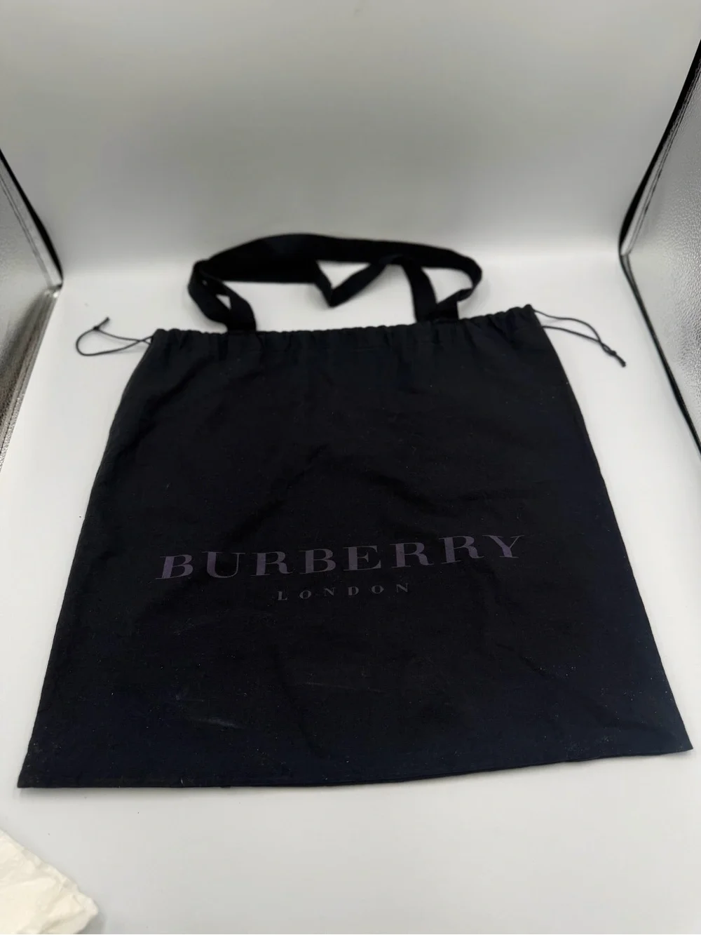 Burberry Black Plaid Leather-Trim Backpack Bucket With Burberry drawstring bag